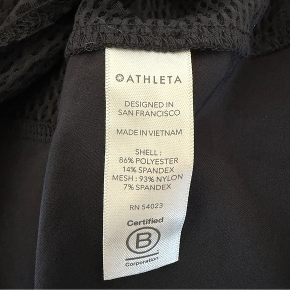 Athleta Yosemite Top Longsleeve Crewneck Women’s Medium Black Mesh Active - Picture 10 of 13